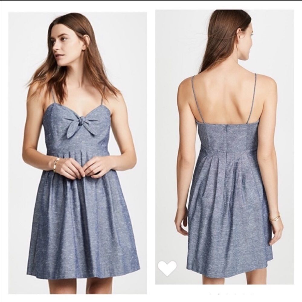 MADEWELL | NEW Tie Bow Front Denim Look Sleeveless Dress Women’s Size 14